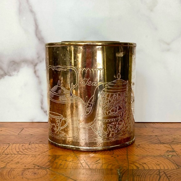 Vintage Oval Silver Tea Storage Container - Picture 1 of 7